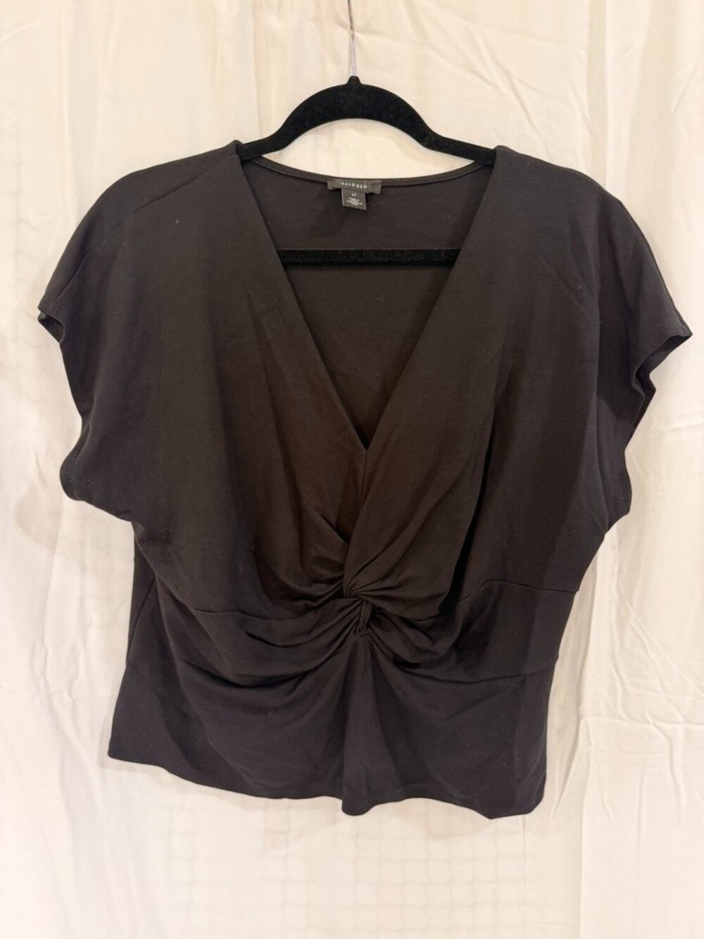 Halogen Black V-neck Twist Blouse | XL | Like New